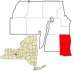 Location in Yates County and the state of New York.