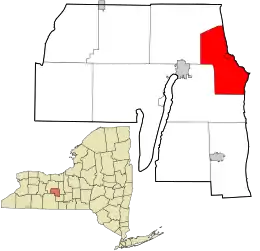 Location in Yates County and the state of New York.