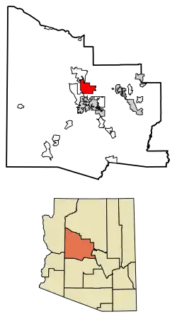Location of Chino Valley in Yavapai County, Arizona